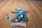 Fiesta Blue and White Glitter Gecko With Rainbow Feet Beanbag Plush