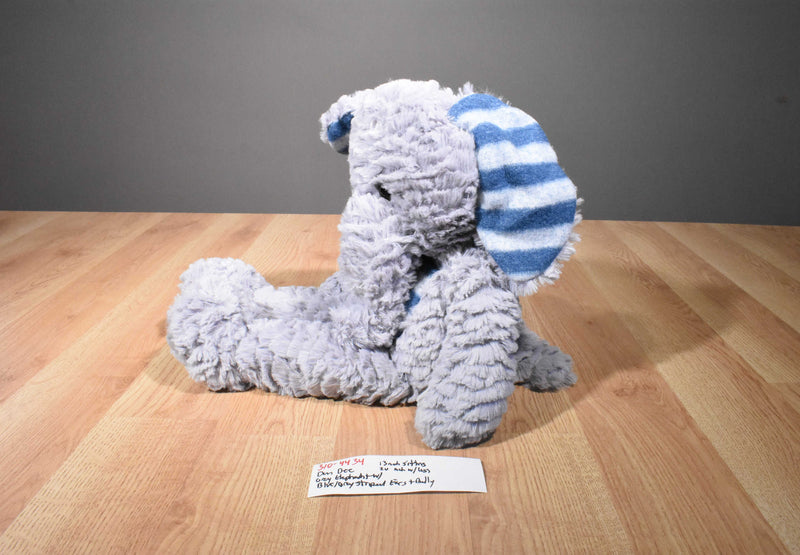 Dan Dee Grey Elephant With Blue Stripes on Belly and Ears plush