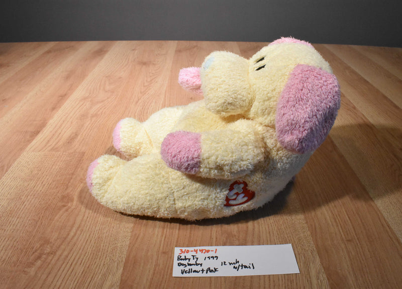 Baby Ty Yellow and Pink Dogbaby 1999 Rattle Plush