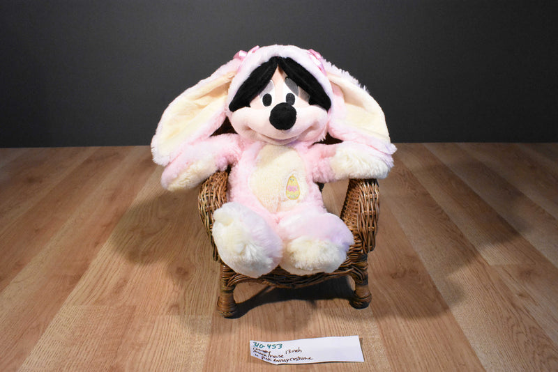 Disney Store Minnie Mouse Beanbag Plush in Pink/ Yellow Bunny Rabbit Costume