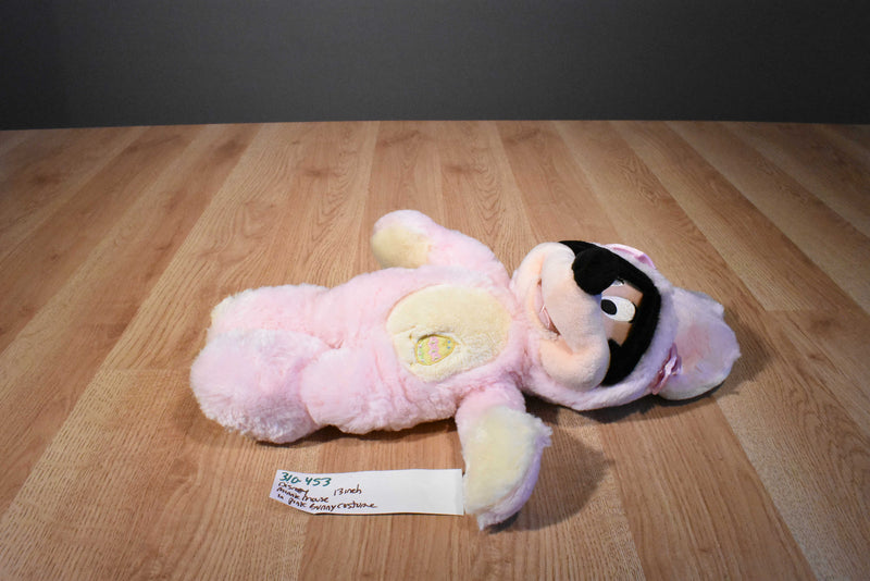 Disney Store Minnie Mouse Beanbag Plush in Pink/ Yellow Bunny Rabbit Costume