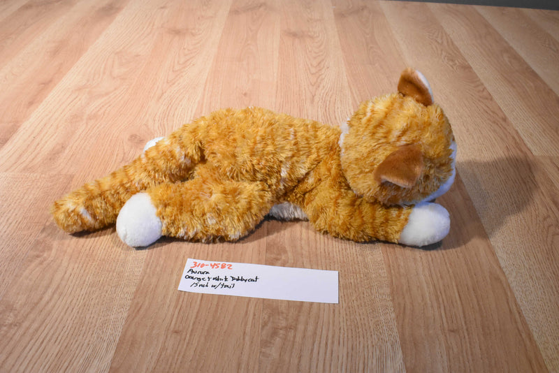 Aurora Orange and White Tabby Cat Beanbag Plush