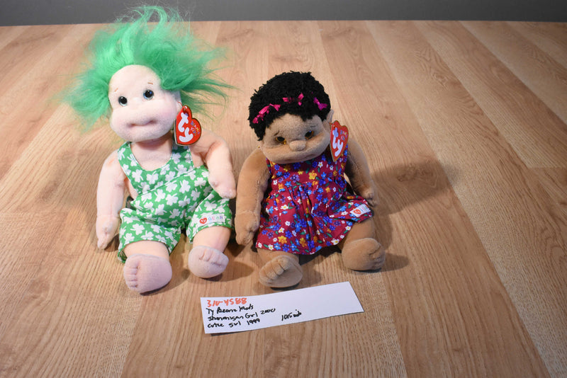 Ty Beanie Kids Cutie 1999 and Shennigan 2000 Beanbag Plush