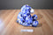 b Posh Blue and White Flowered Bear Beanbag Plush