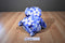 b Posh Blue and White Flowered Bear Beanbag Plush