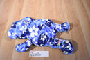 b Posh Blue and White Flowered Bear Beanbag Plush