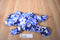 b Posh Blue and White Flowered Bear Beanbag Plush