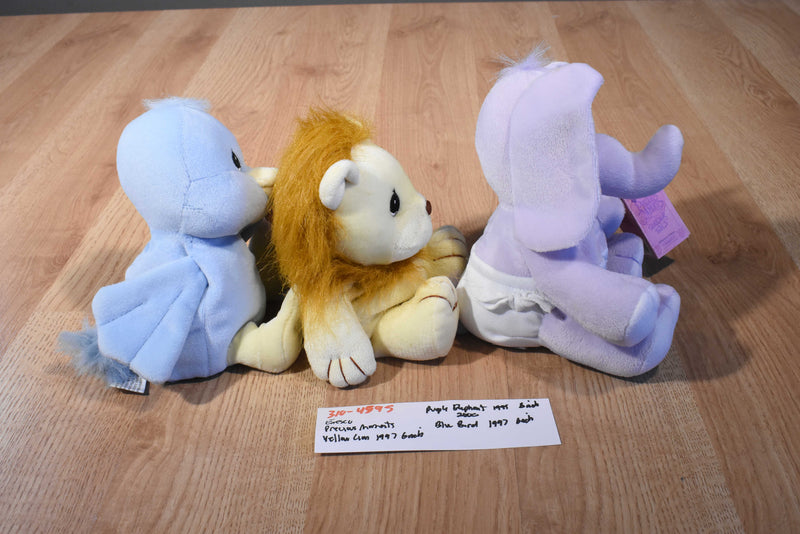 Enesco Precious Moments Tender Tails Blue Bird Elephant Lion Beanbag Plush