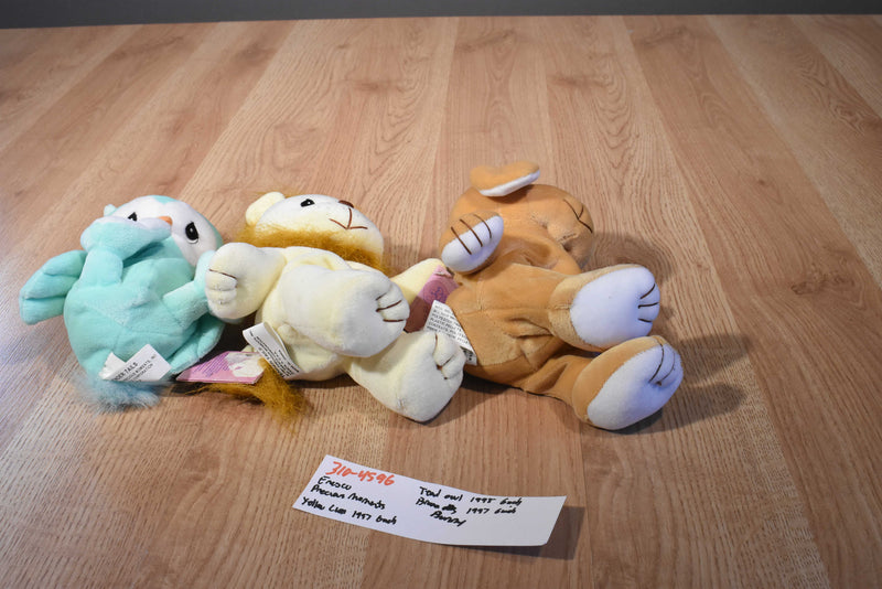 Enesco Precious Moments Tender Tails Owl Lion Bunny Beanbag Plush