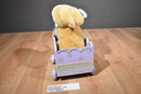 Commonwealth Tan Bunny Rabbit and White Plush in Purple Wooden Wagon