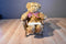 Princess Soft Tan Teddy Bear 1999 Beanbag Plush With Red Plaid Bow