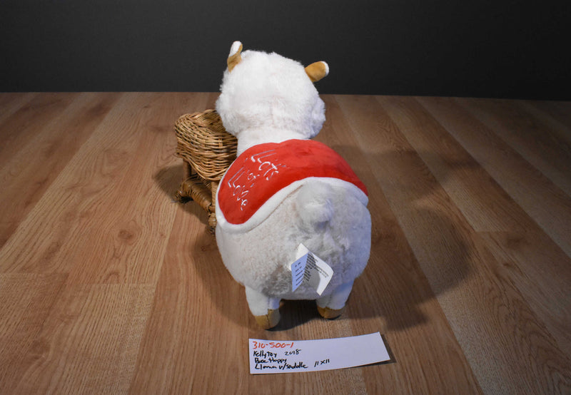 Kelly Toy Beige Llama Alpaca 2018 Plush With a Red Saddle