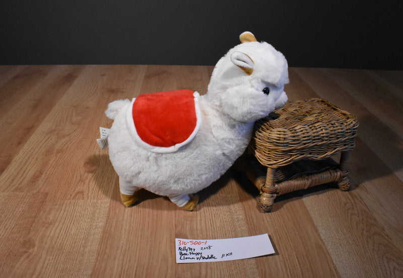 Kelly Toy Beige Llama Alpaca 2018 Plush With a Red Saddle