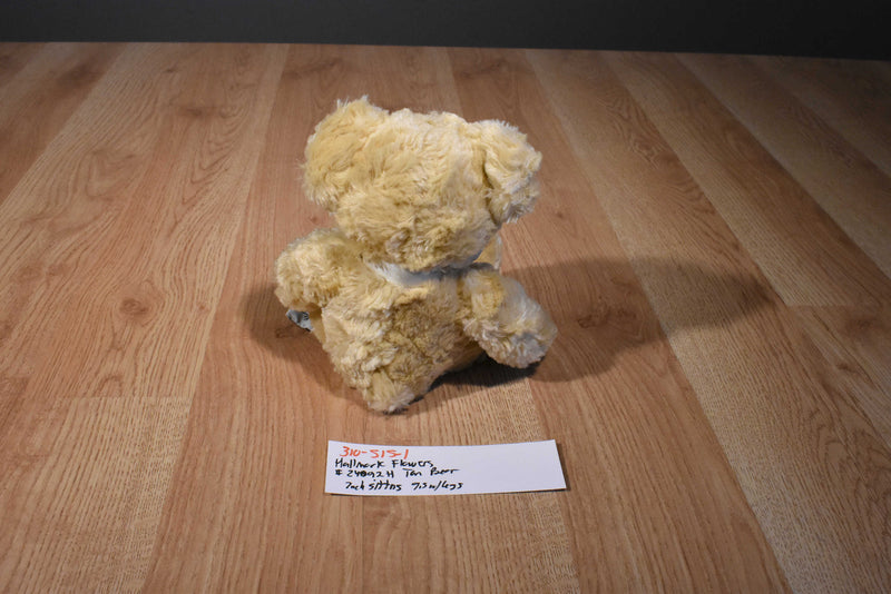 Russ Hallmark Flowers Beige Teddy Bear Beanbag Plush