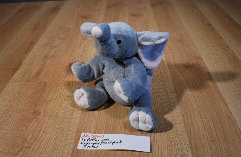 Ty Pluffies Winks Grey and Pink Elephant 2002 Beanbag Plush