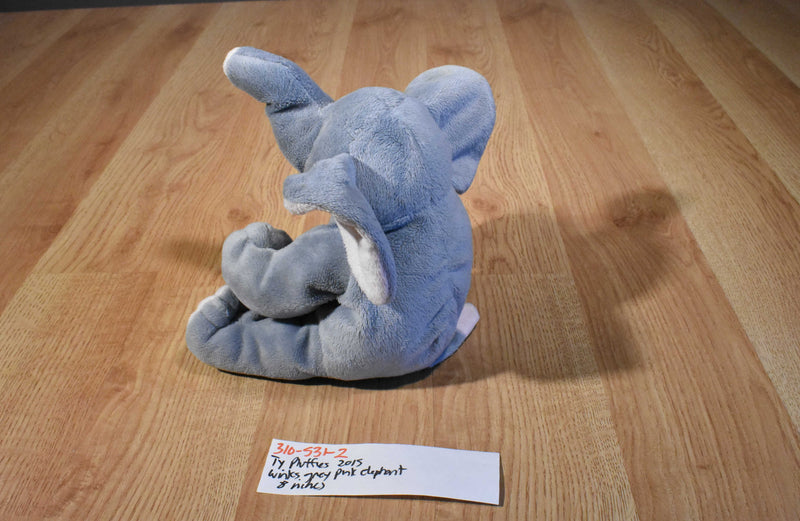 Ty Pluffies Winks Grey and Pink Elephant 2002 Beanbag Plush