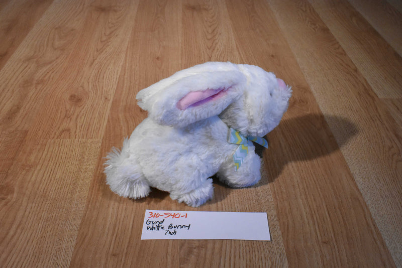 Gund White and Pink Bunny Rabbit Plush With a Blue Bow