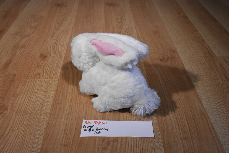 Gund White and Pink Bunny Rabbit Plush With a Blue Bow