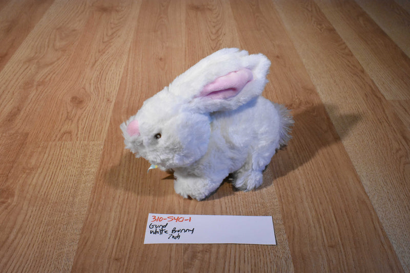 Gund White and Pink Bunny Rabbit Plush With a Blue Bow