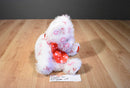 Ty Punkies Bitty Kiss White Bear With X's and O's 2005 Beanbag Plush