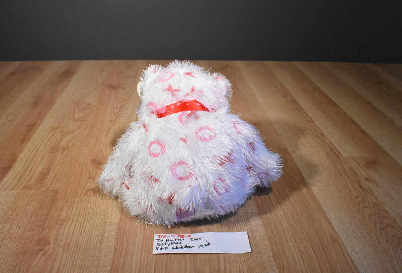 Ty Punkies Bitty Kiss White Bear With X's and O's 2005 Beanbag Plush