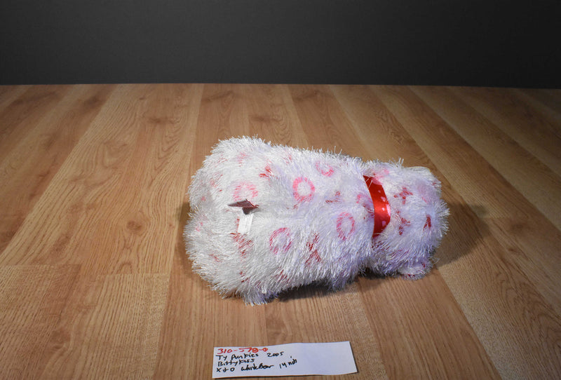 Ty Punkies Bitty Kiss White Bear With X's and O's 2005 Beanbag Plush