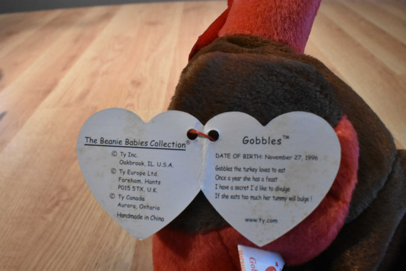 Ty Beanie Babies Gobbles Turkey 1996 Beanbag Plush