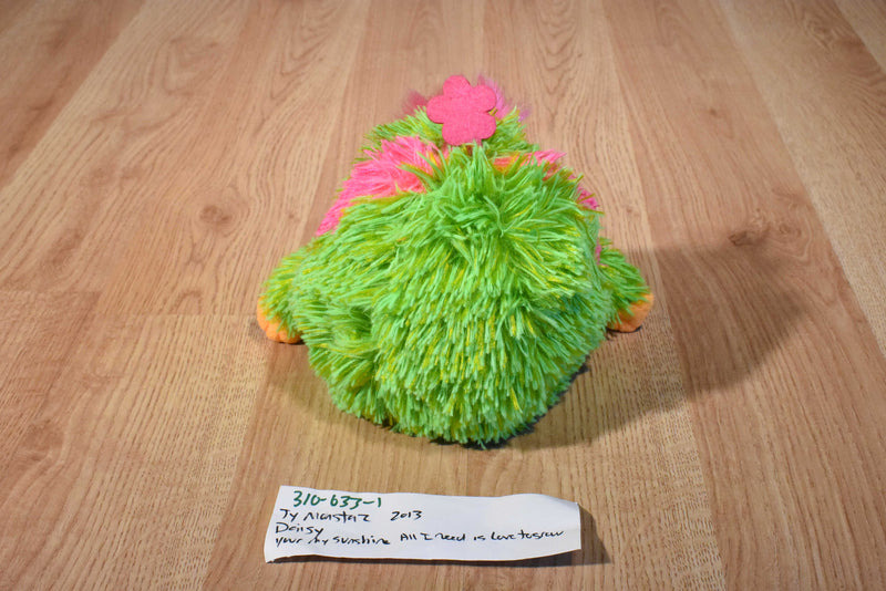 Ty Monstaz Daisy Green and Pink Monster 2013 Beanbag Plush