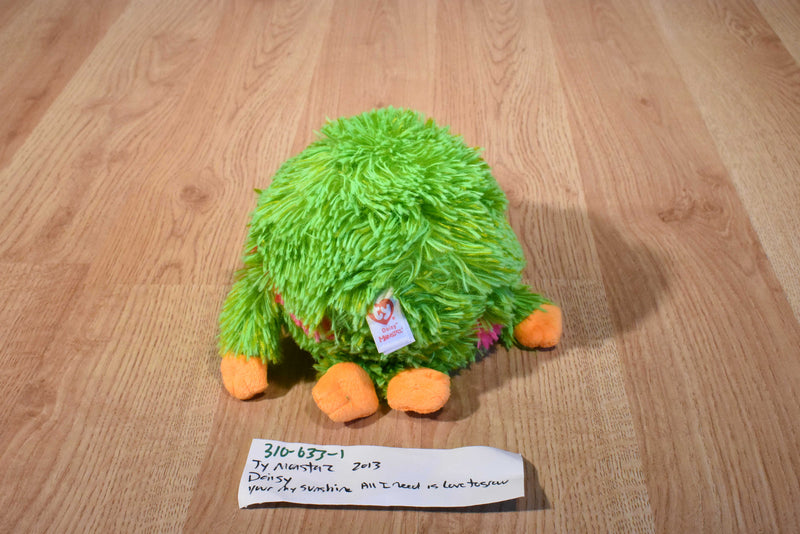 Ty Monstaz Daisy Green and Pink Monster 2013 Beanbag Plush