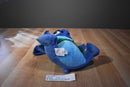 Disney Store Stitch Green Knit Snowflake Sweater and Black Bombers Hat Plush