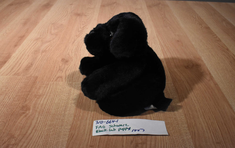 FAO Schwarz Black lab Puppy Dog Beanbag Plush