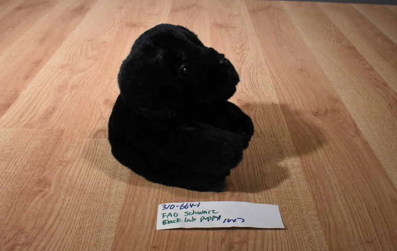 FAO Schwarz Black lab Puppy Dog Beanbag Plush