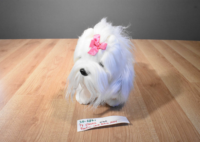 Ty Classic Foofie the White and Grey Lhasa Apso 2004 Beanbag Plush
