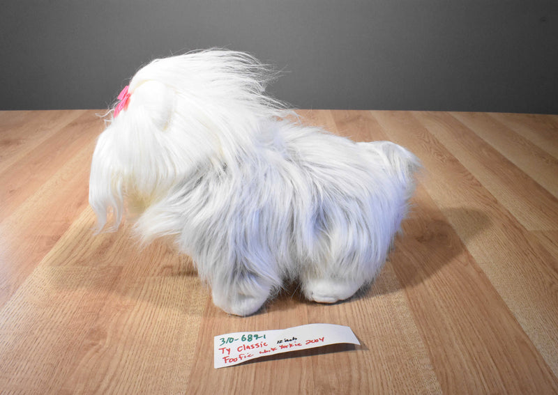 Ty Classic Foofie the White and Grey Lhasa Apso 2004 Beanbag Plush