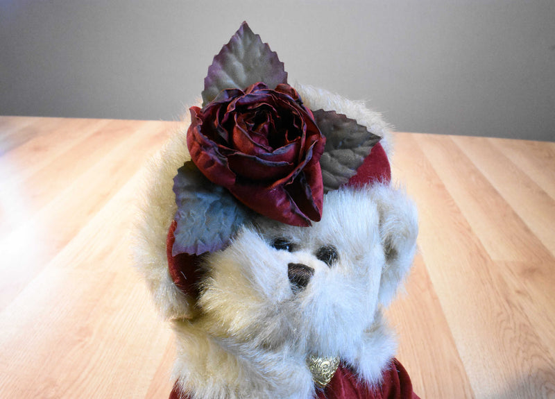 Bearington Collection Virginia Beige Bear in a Red Coat Beanbag Plush