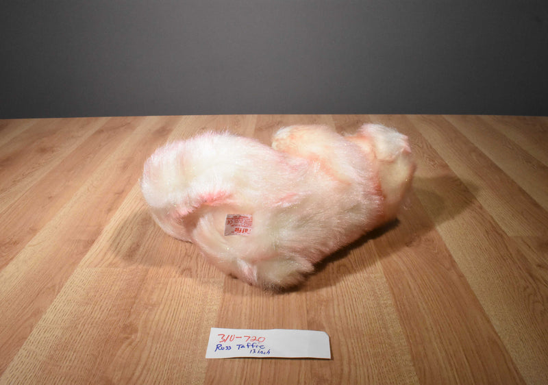 Russ Taffie Pink and White Bear Beanbag Plush
