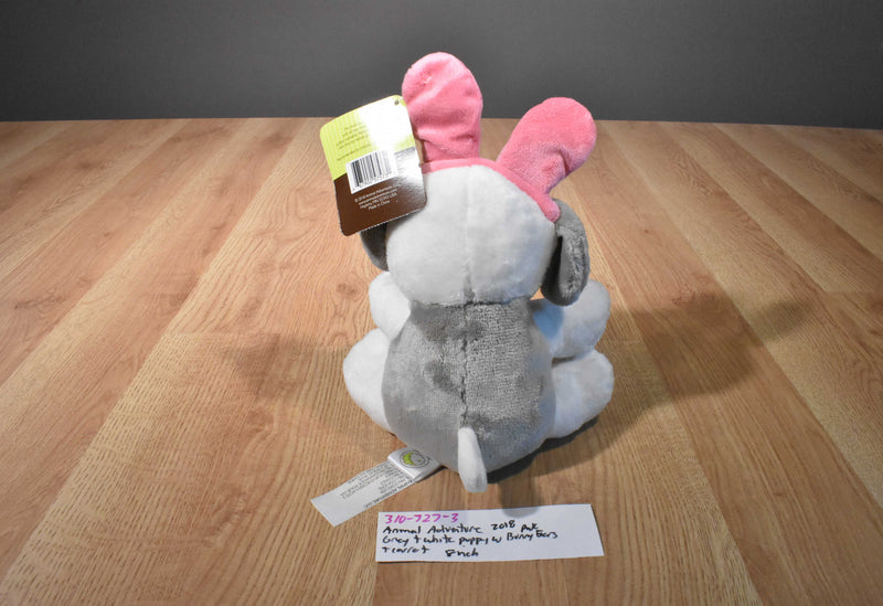 Animal Adventure 2018 Grey and White Easter Dog Plush With Carrot