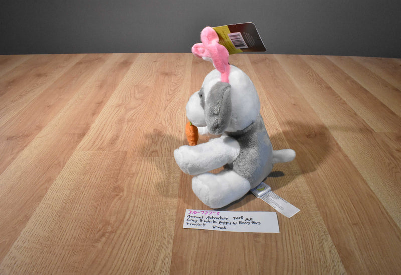 Animal Adventure 2018 Grey and White Easter Dog Plush With Carrot