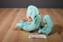 Ty Beanie Buddy 1998 and Baby 1996 Hippity Green Bunny Rabbit Beanbag Plushes