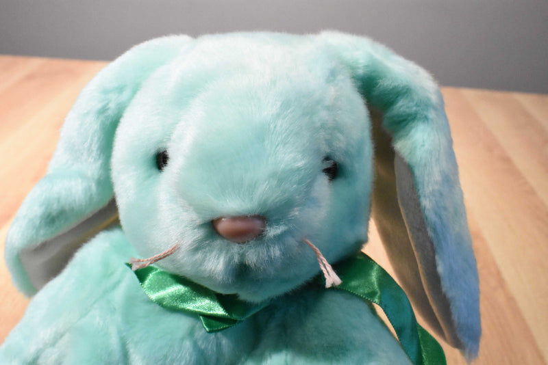 Ty Beanie Buddy 1998 and Baby 1996 Hippity Green Bunny Rabbit Beanbag Plushes