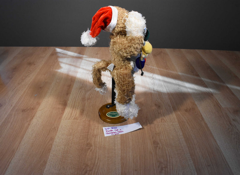Fiesta tan and White Cat With Christmas Lights Beanbag Plush