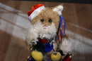 Fiesta tan and White Cat With Christmas Lights Beanbag Plush