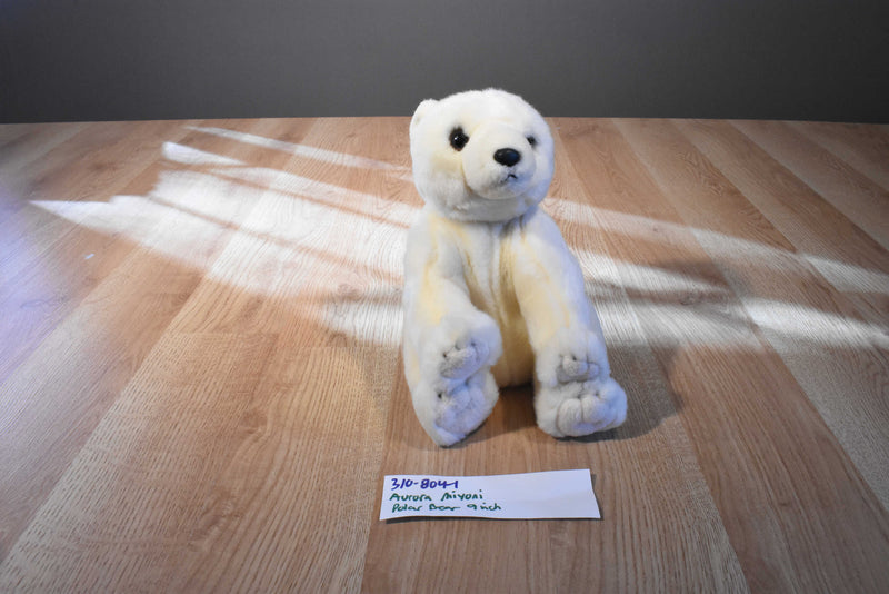 Aurora Miyoni Cream Colored Polar Beanbag Plush
