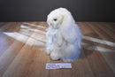 Ty Classic Cashmere White Bunny Rabbit With Blue Bow 2001 Beanbag Plush
