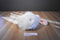 Ty Classic Cashmere White Bunny Rabbit With Blue Bow 2001 Beanbag Plush