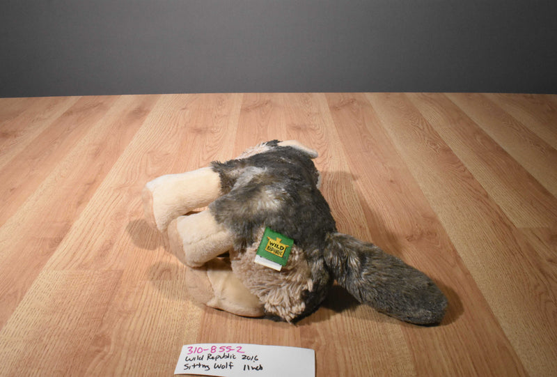 Wild Republic Sitting Wolf 2016 Beanbag Plush