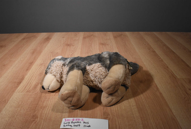 Wild Republic Sitting Wolf 2016 Beanbag Plush
