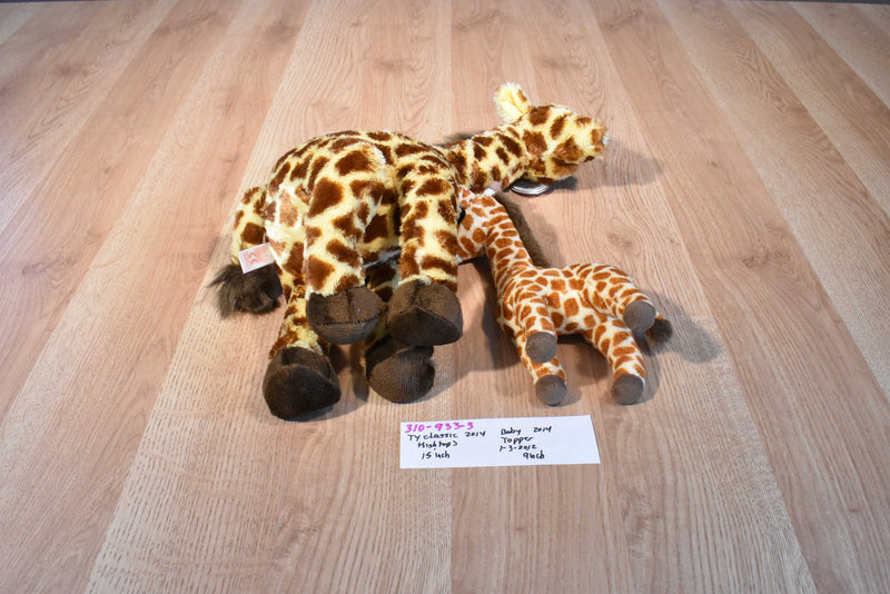 Ty Classic Giraffe Hightops and Babies Topper 2014 Beanbag Plush