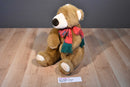 Soft Dreams Brown Bear With Red/Green Plaid Scarf Plush