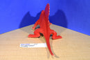 Dor Mei 1997 Plastic /Hard Rubber Red Edaphosaurus Dinosaur with Blue Eyes